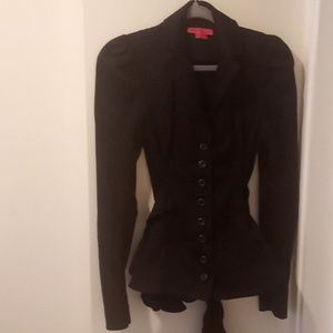 Vintage Betsey Johnson black blazer ruffles size 4